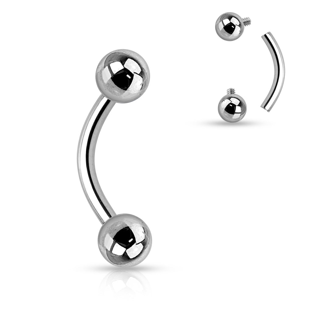 Pre-Sterilized Titanium Solid Curved Barbell Internally Threaded