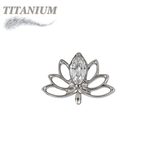 Titanium Threadless Lotus Marquise Flower Top Only