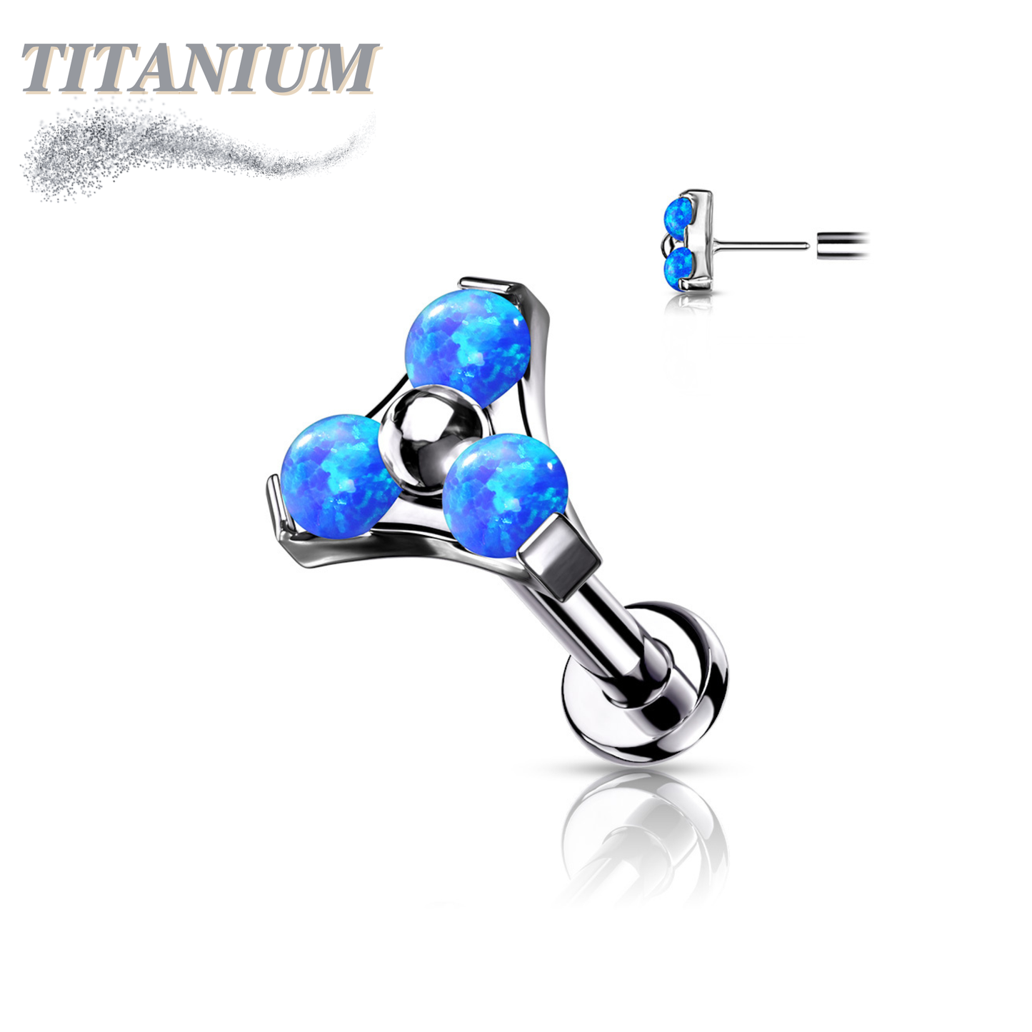 Titanium Threadless Trinity Triangle Labret Combo