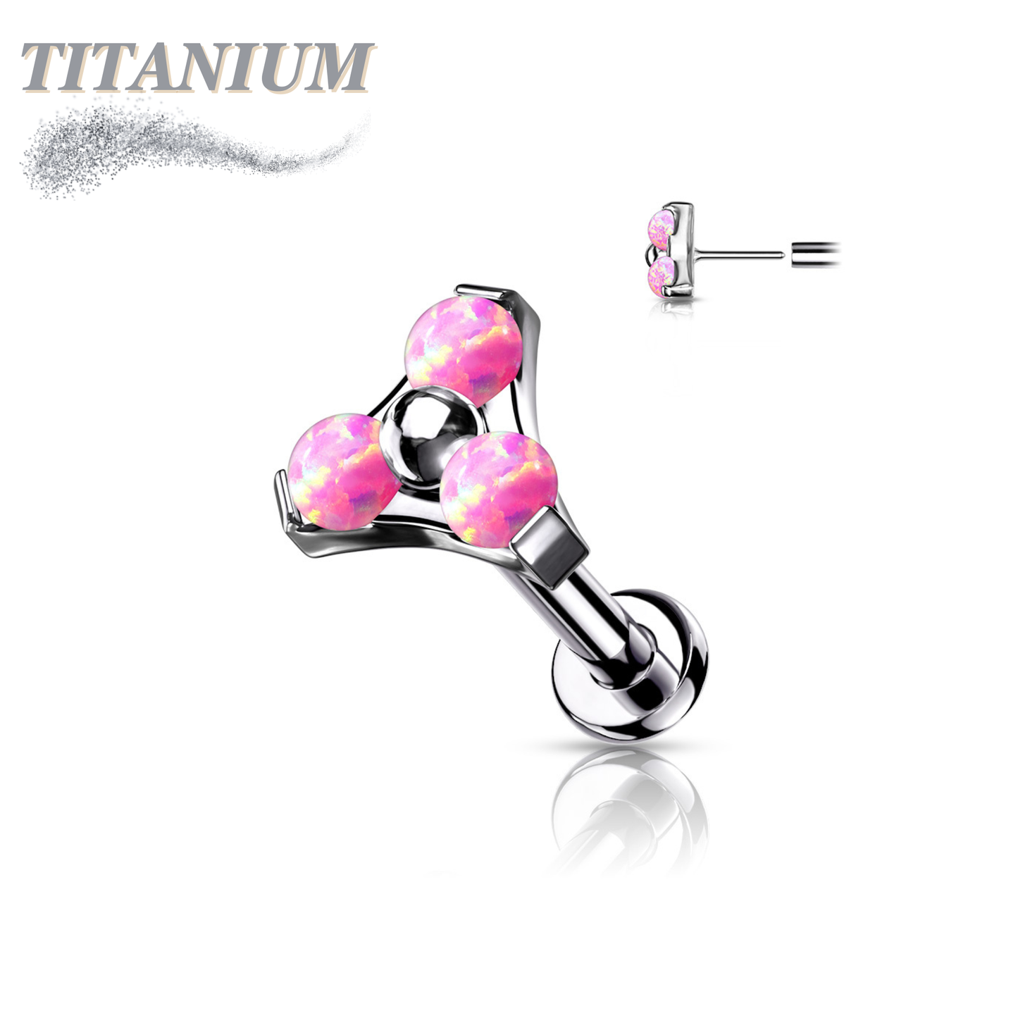 Titanium Threadless Trinity Triangle Labret Combo