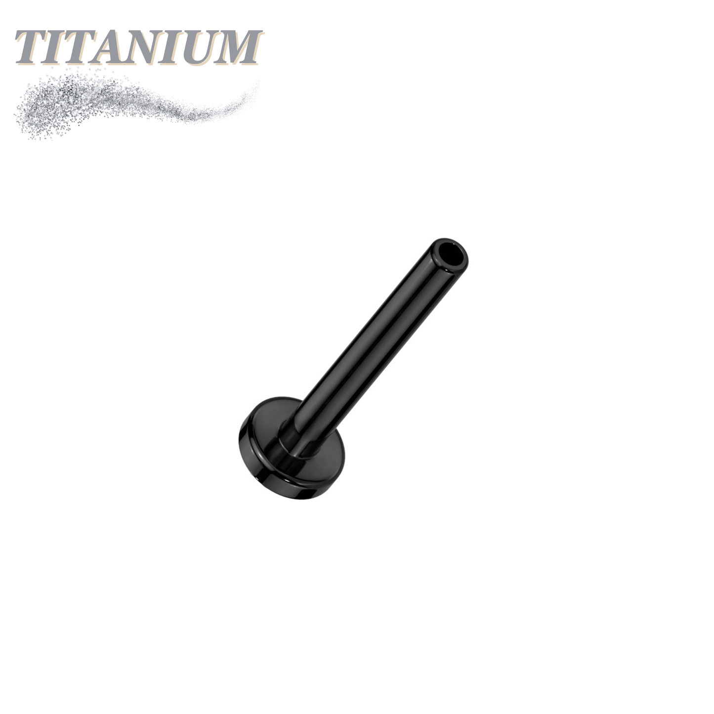 Threadless Titanium Flat Back Labret Post Only - 2.5mm Base
