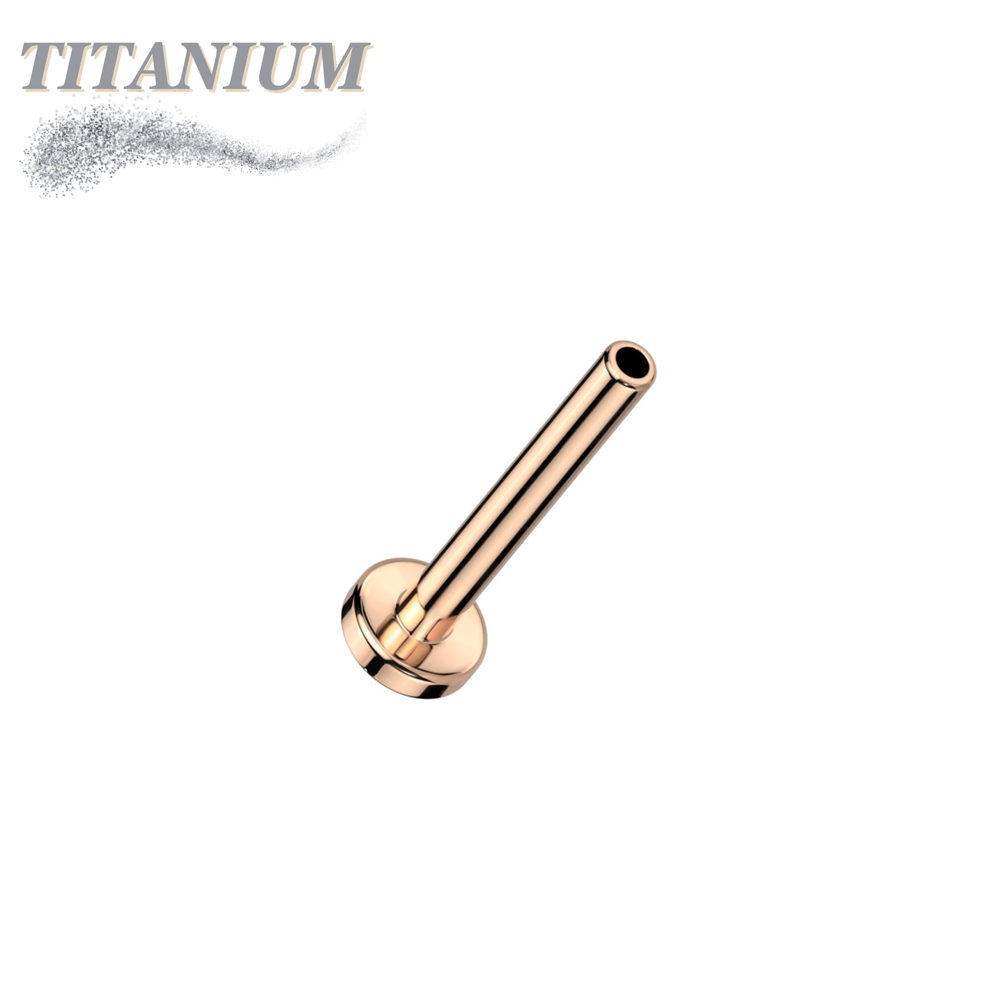 Threadless Titanium Flat Back Labret Post Only - 4mm Base