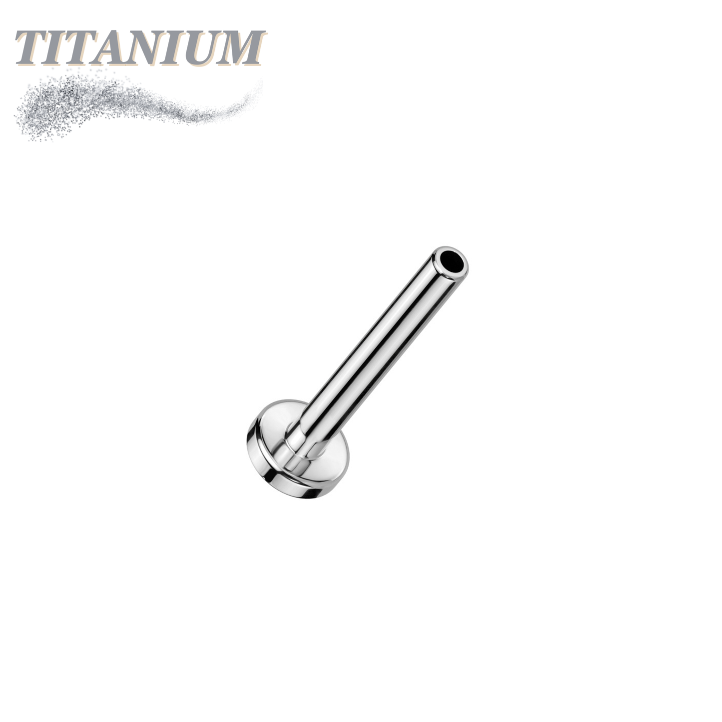Threadless Titanium Flat Back Labret Post Only - 2.5mm Base