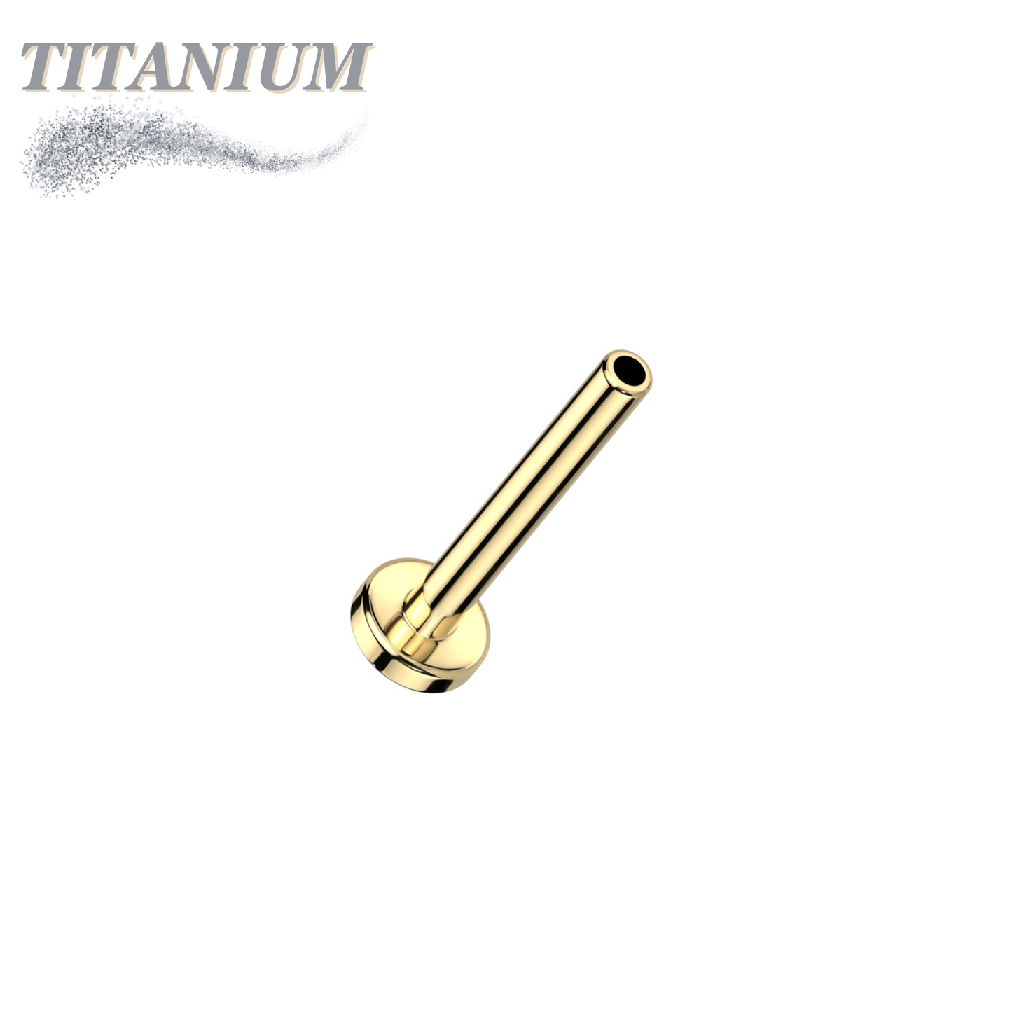 Threadless Titanium Flat Back Labret Post Only - 4mm Base