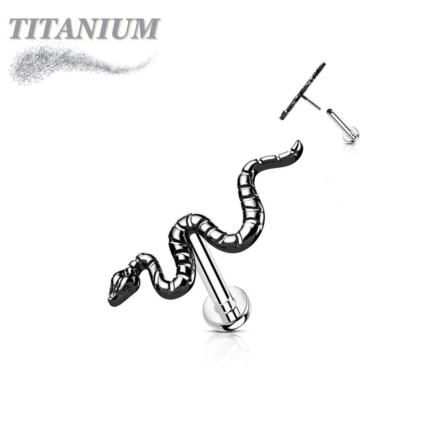 Threadless Titanium Snake Labret Combo