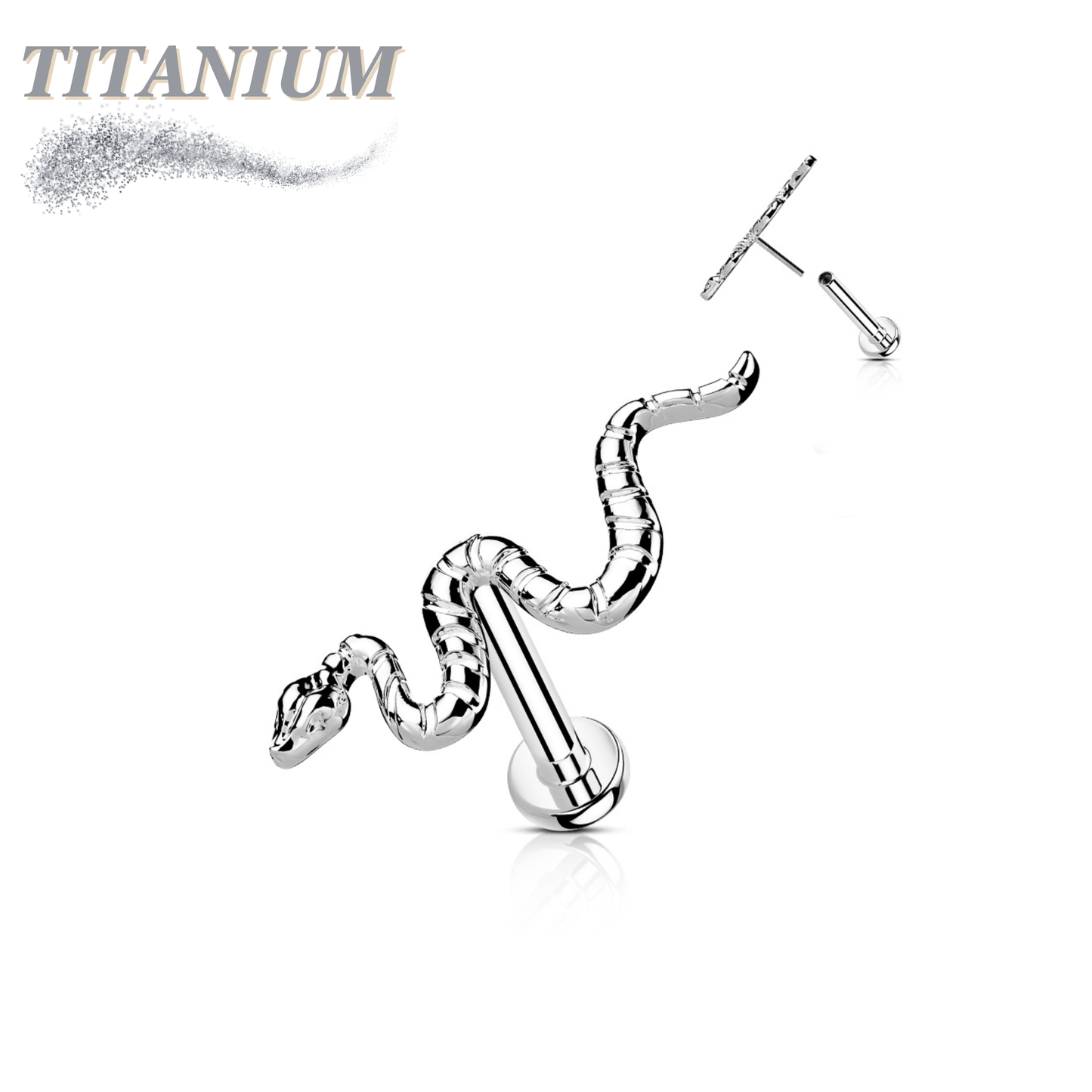 Threadless Titanium Snake Labret Combo