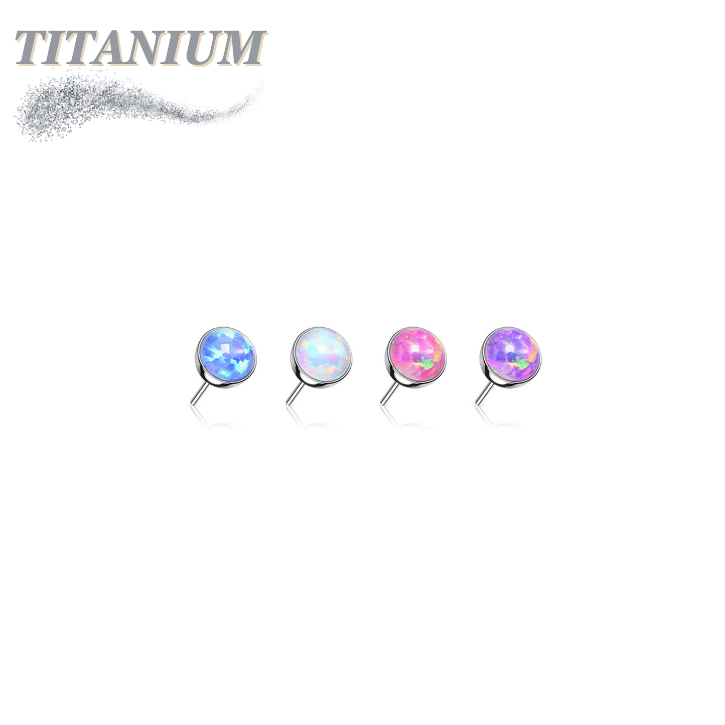 Threadless Titanium Opal Bezel Set Top Only
