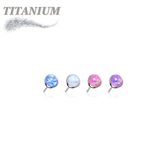Threadless Titanium Opal Bezel Set Top Only