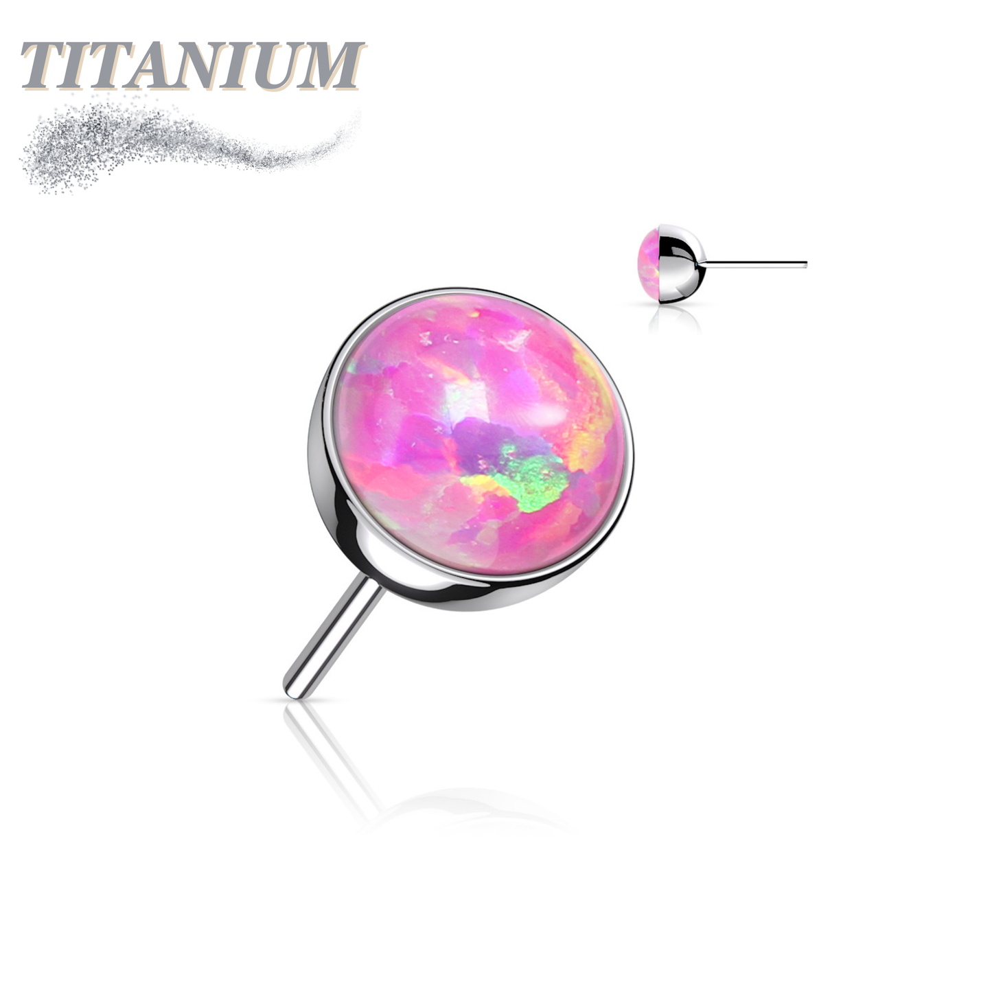 Threadless Titanium Opal Bezel Set Top Only