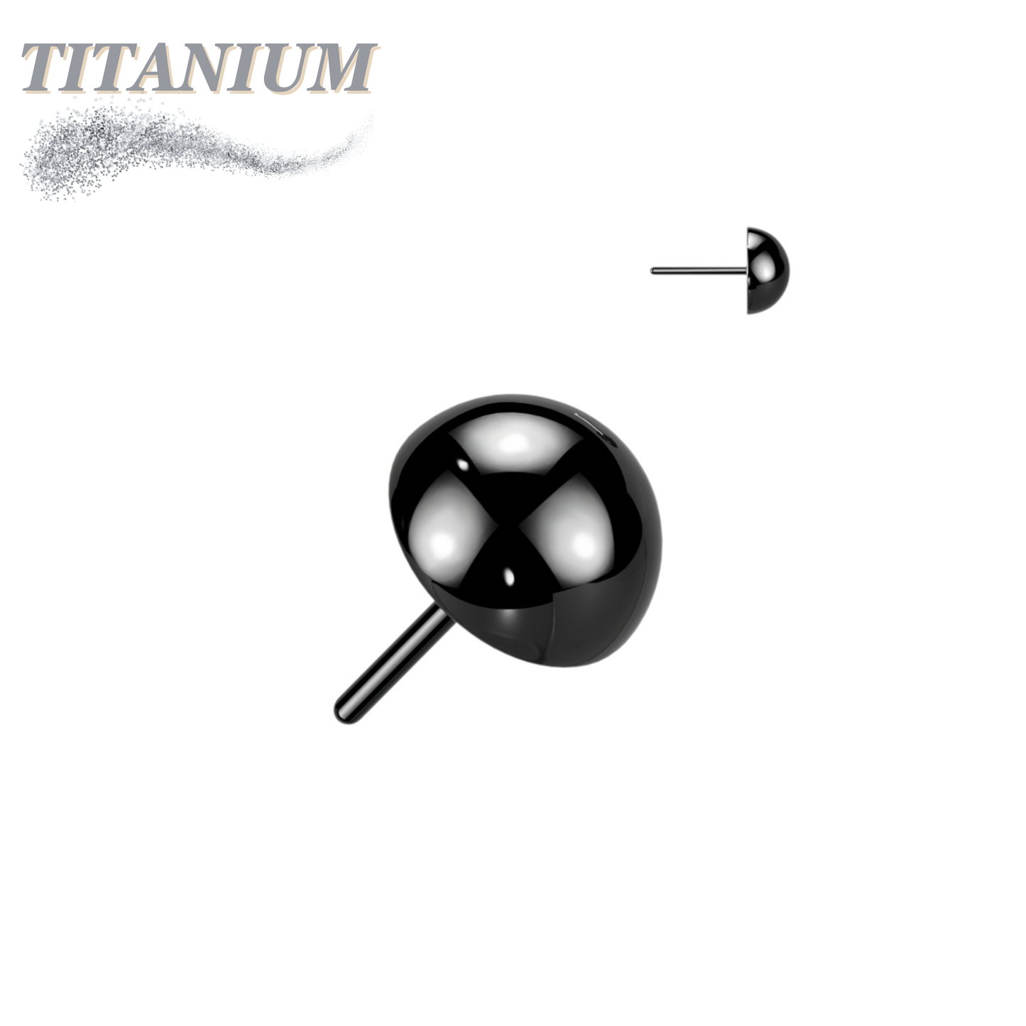 Threadless Titanium Round Dome Top Only