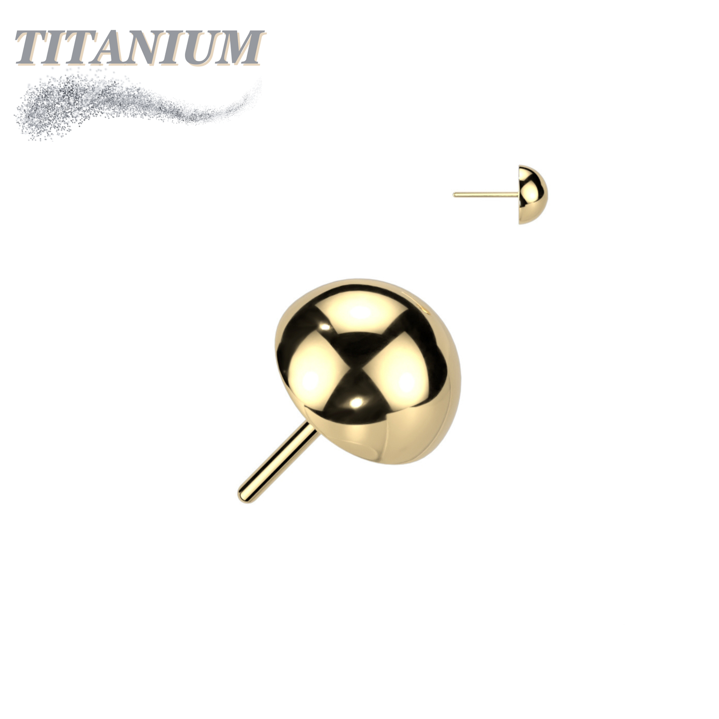 Threadless Titanium Round Dome Top Only