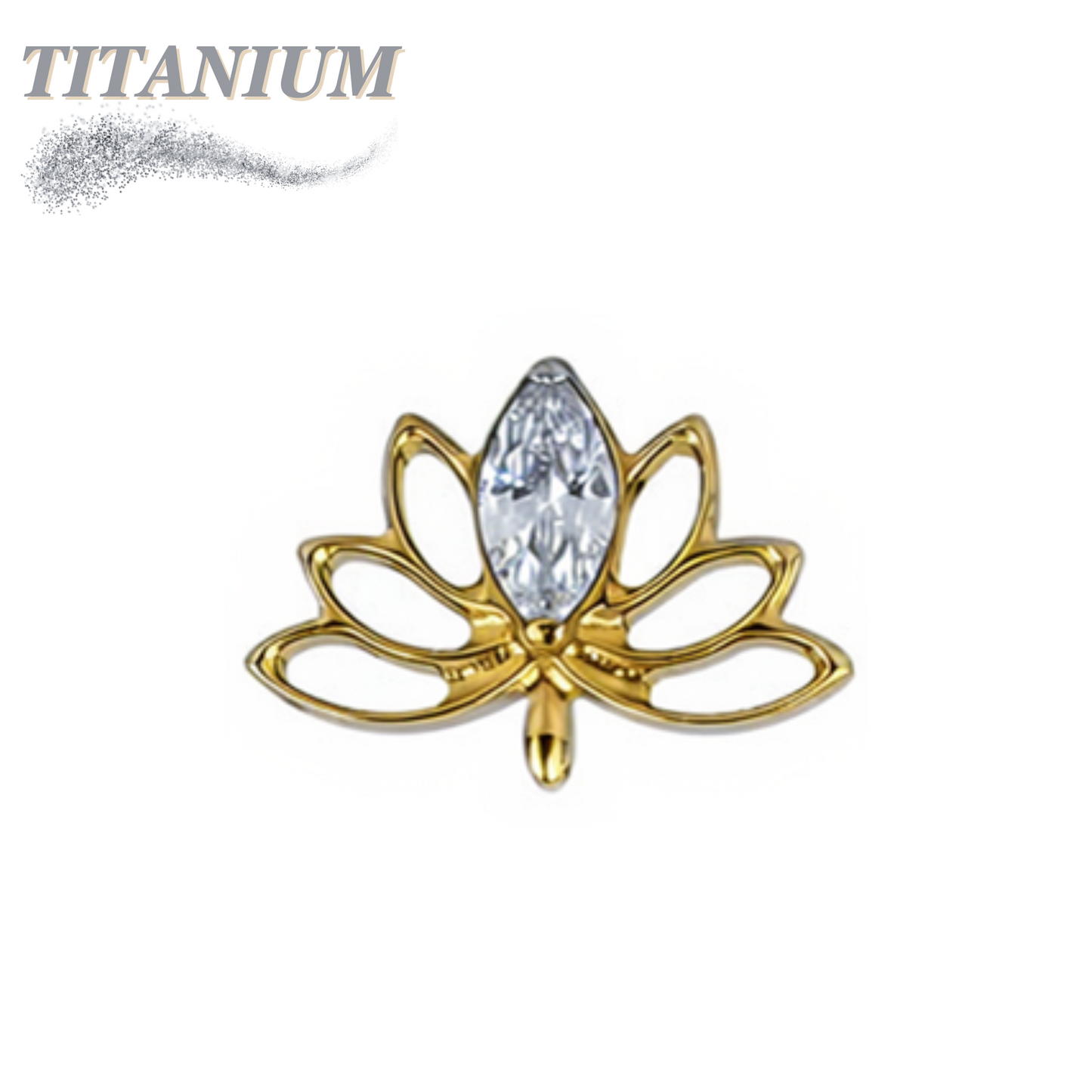 Titanium Threadless Lotus Marquise Flower Top Only