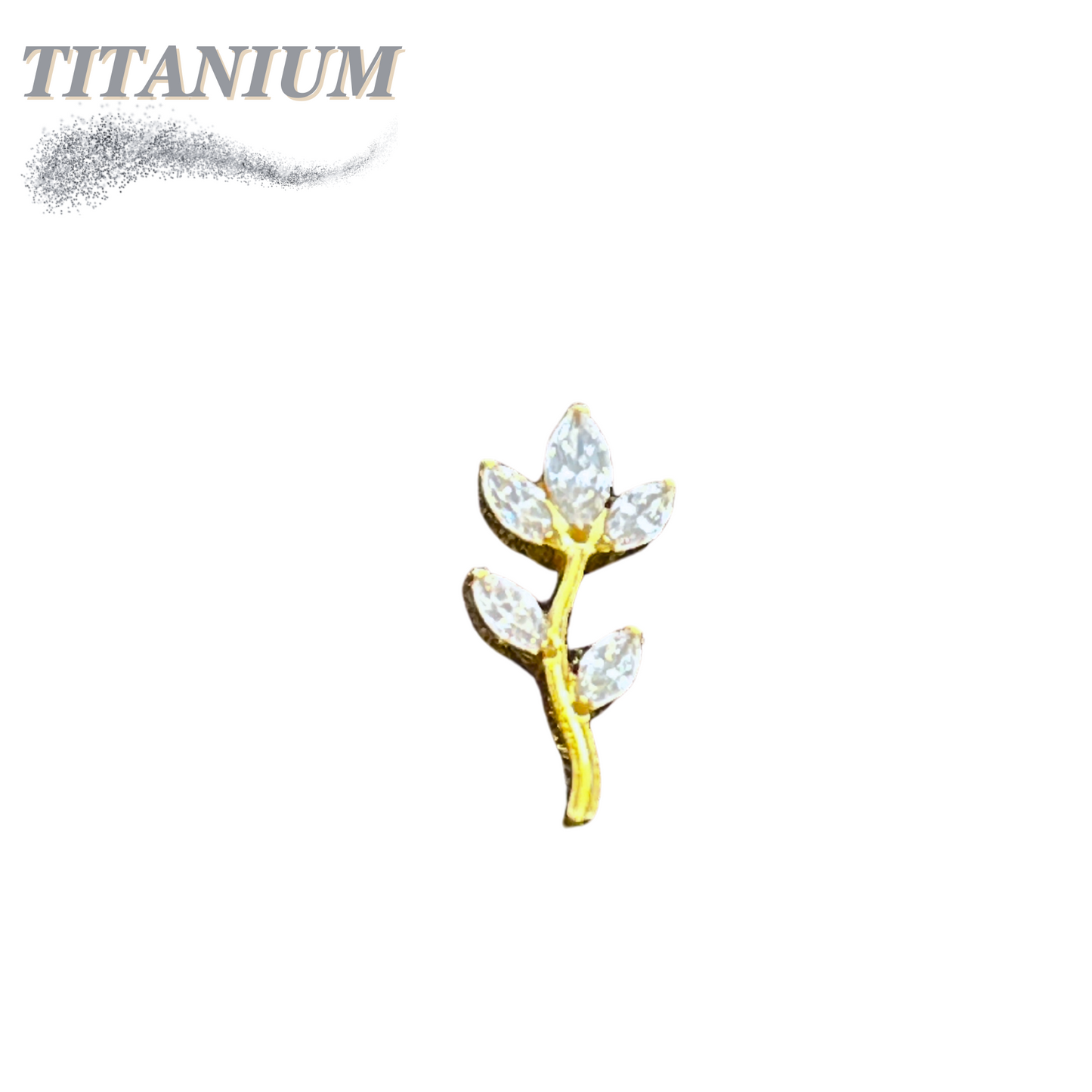 Titanium Threadless CZ Tree Top Only