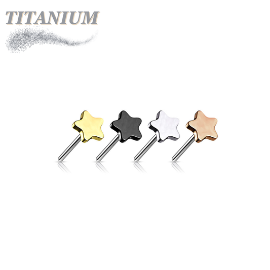 Titanium Threadless 4mm Star Top Only