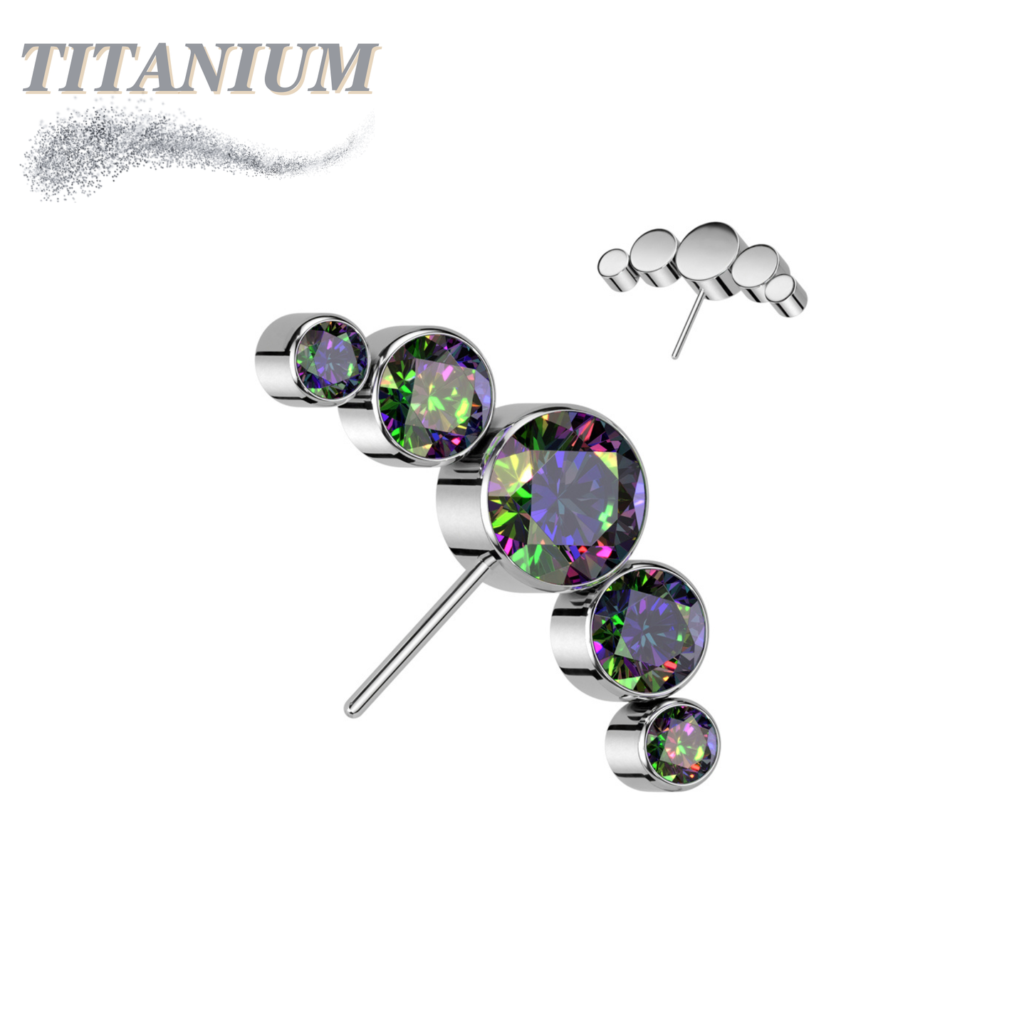 Threadless Titanium 5 Gem Curve Top Only