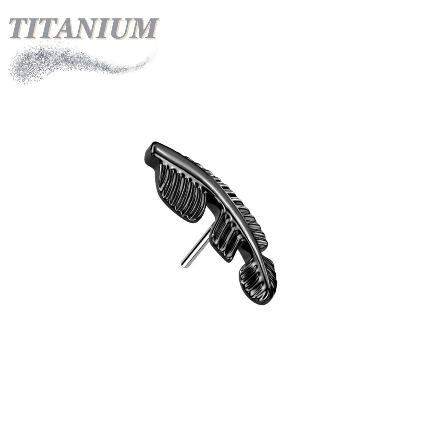 Threadless Titanium Leaf/Feather Top Only