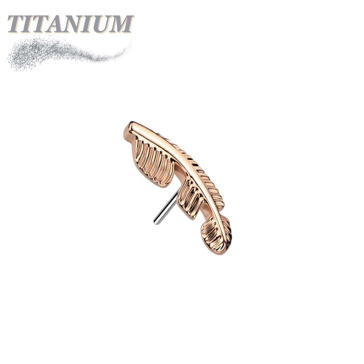 Threadless Titanium Leaf/Feather Top Only