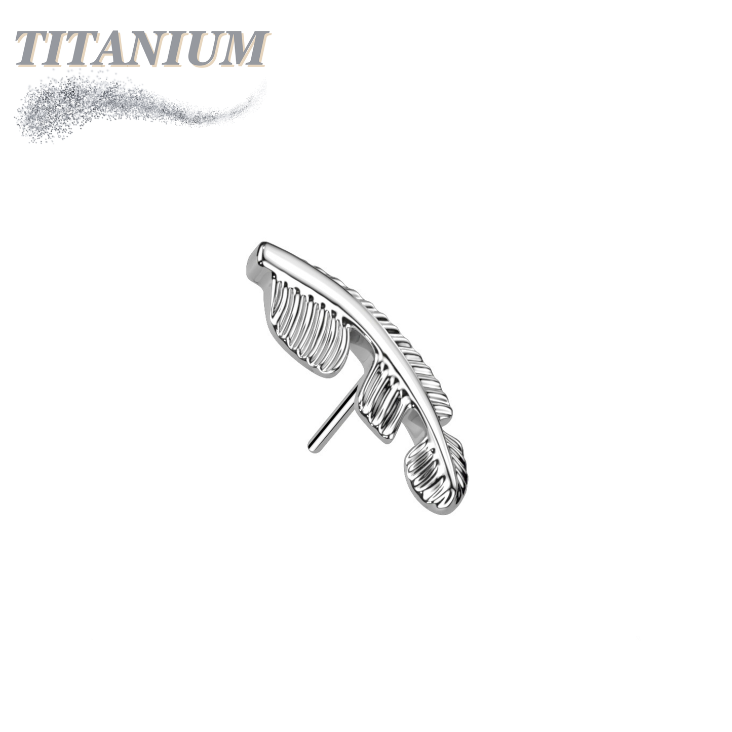 Threadless Titanium Leaf/Feather Top Only