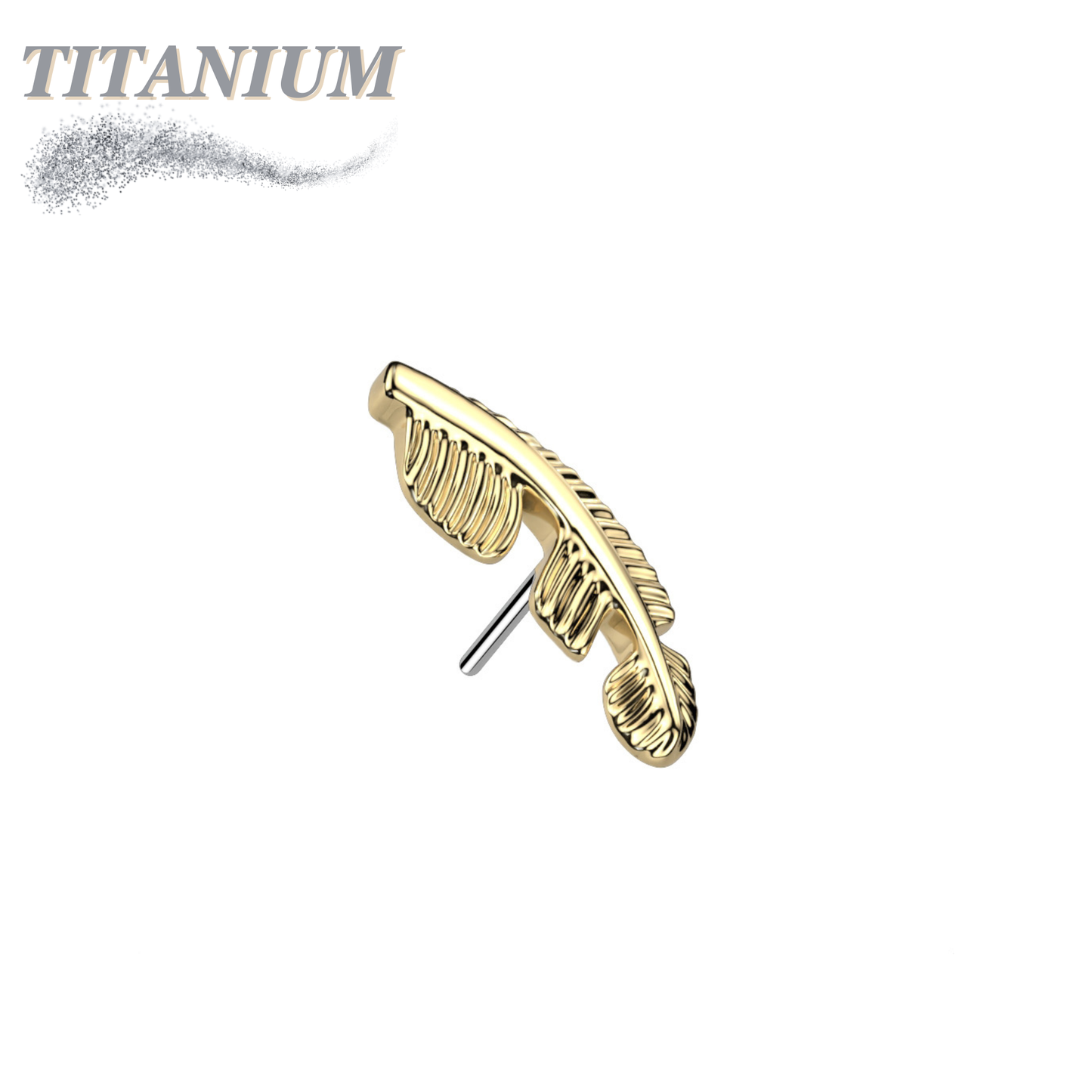 Threadless Titanium Leaf/Feather Top Only