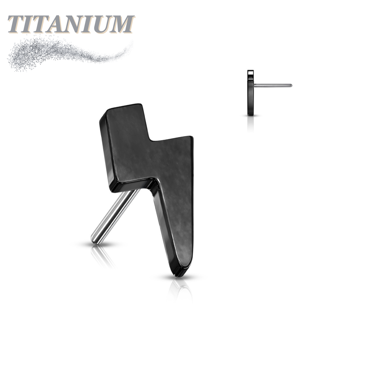 Titanium Threadless Lightening Bolt Top Only