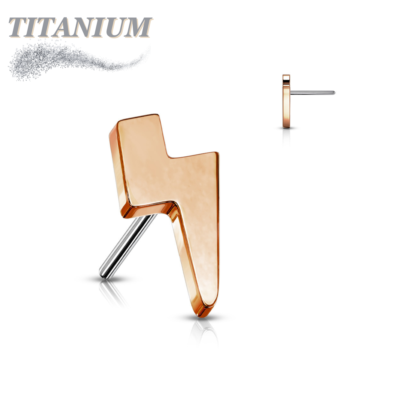 Titanium Threadless Lightening Bolt Top Only
