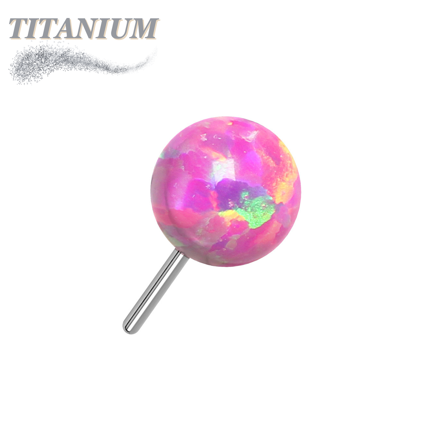 Titanium Threadless Opal Ball Top Only