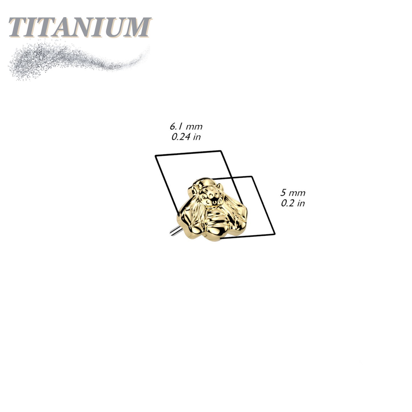 Titanium Threadless Bee Top Only
