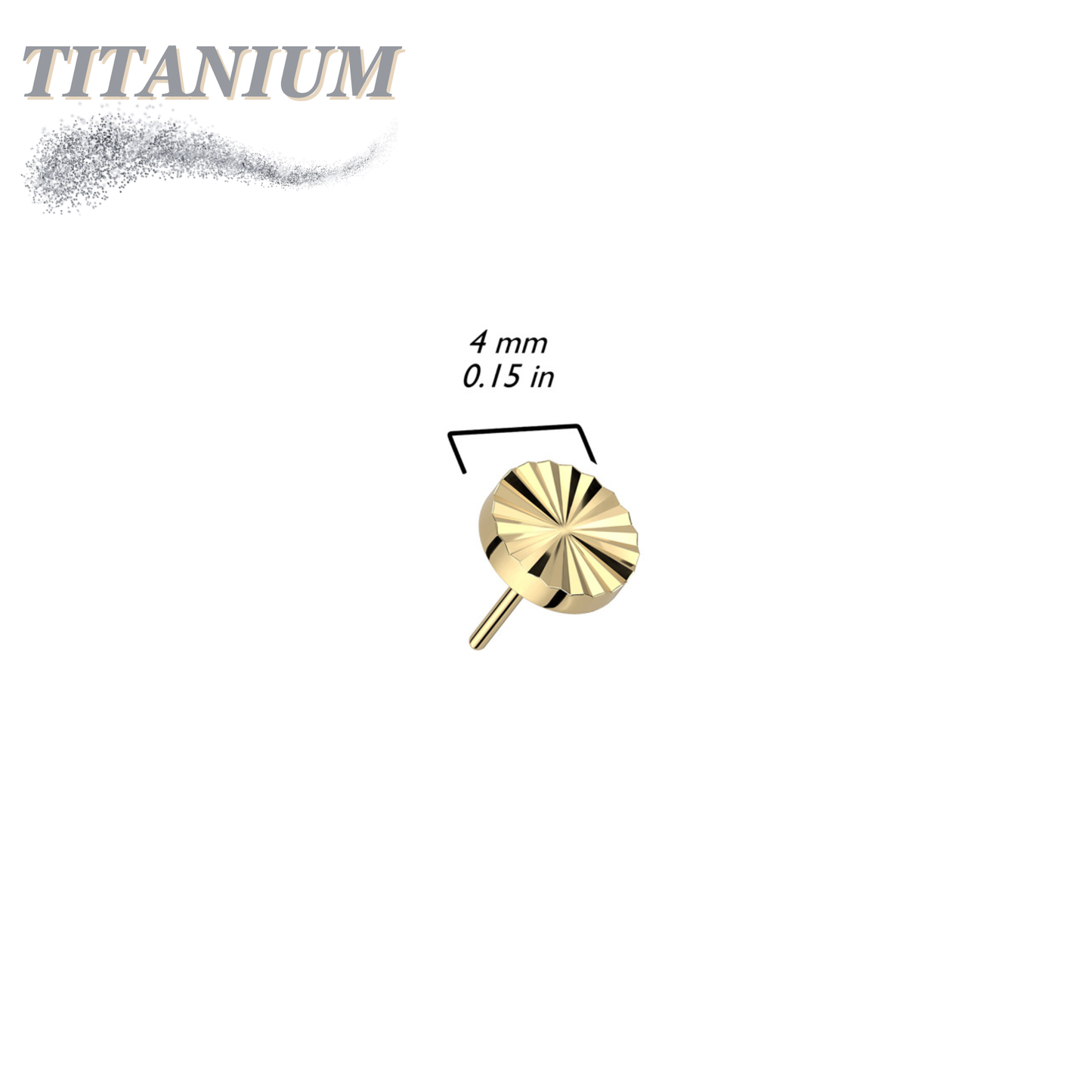 Threadless Titanium Circle Shape Ridged Top Only