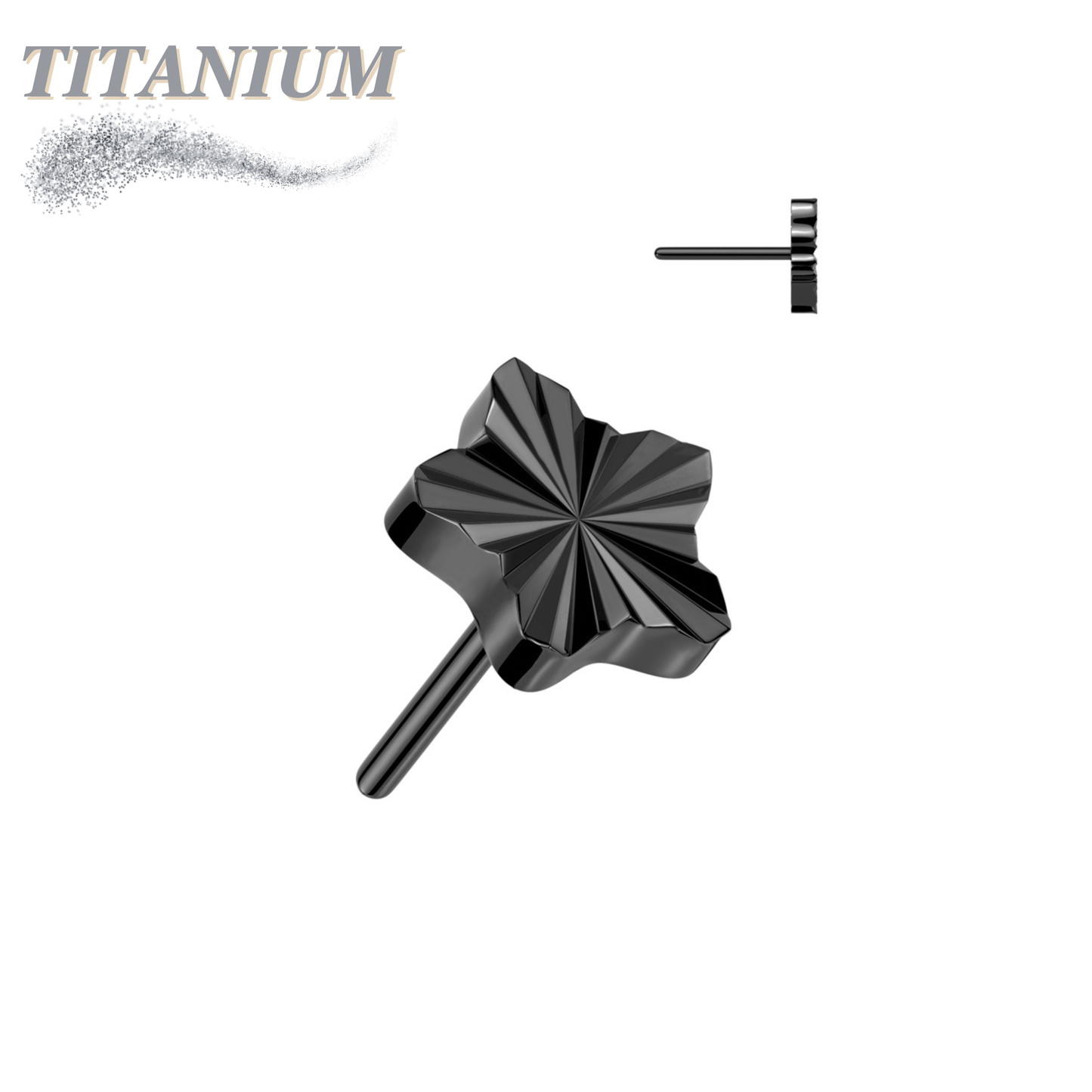 Threadless Titanium Star Shape Ridged Top Only