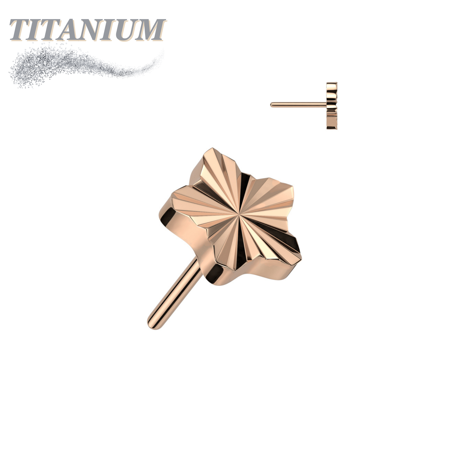 Threadless Titanium Star Shape Ridged Top Only