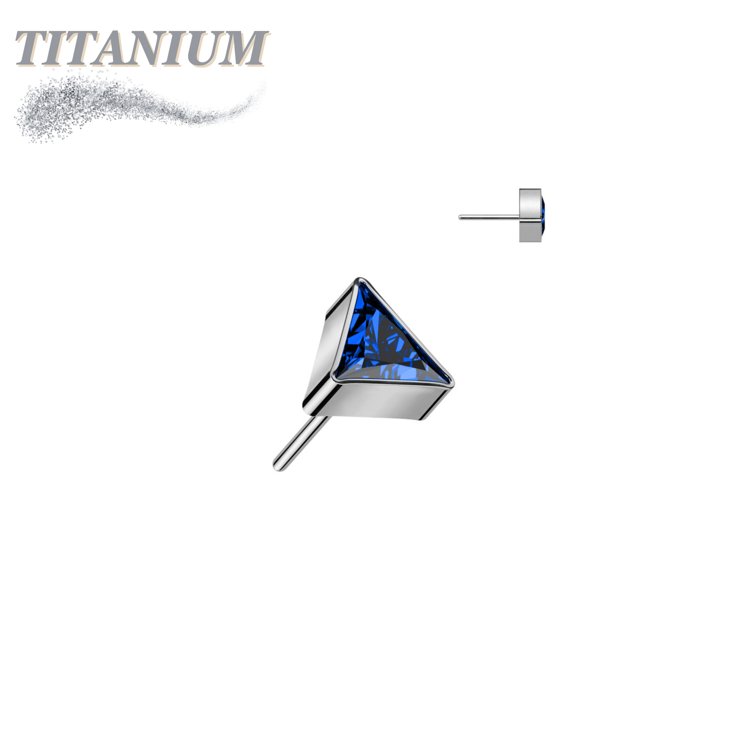 Threadless Titanium CZ Triangle Top Only