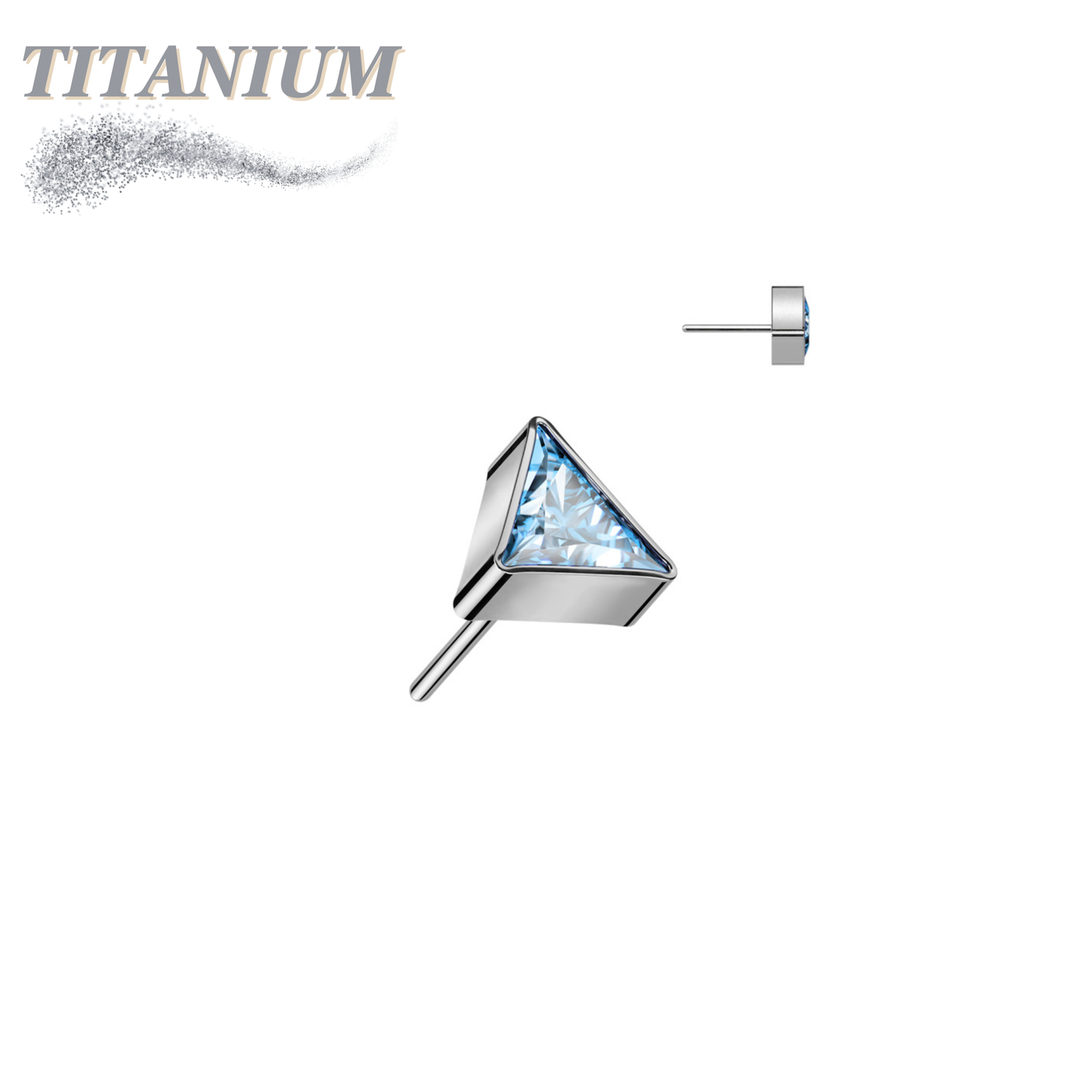 Threadless Titanium CZ Triangle Top Only
