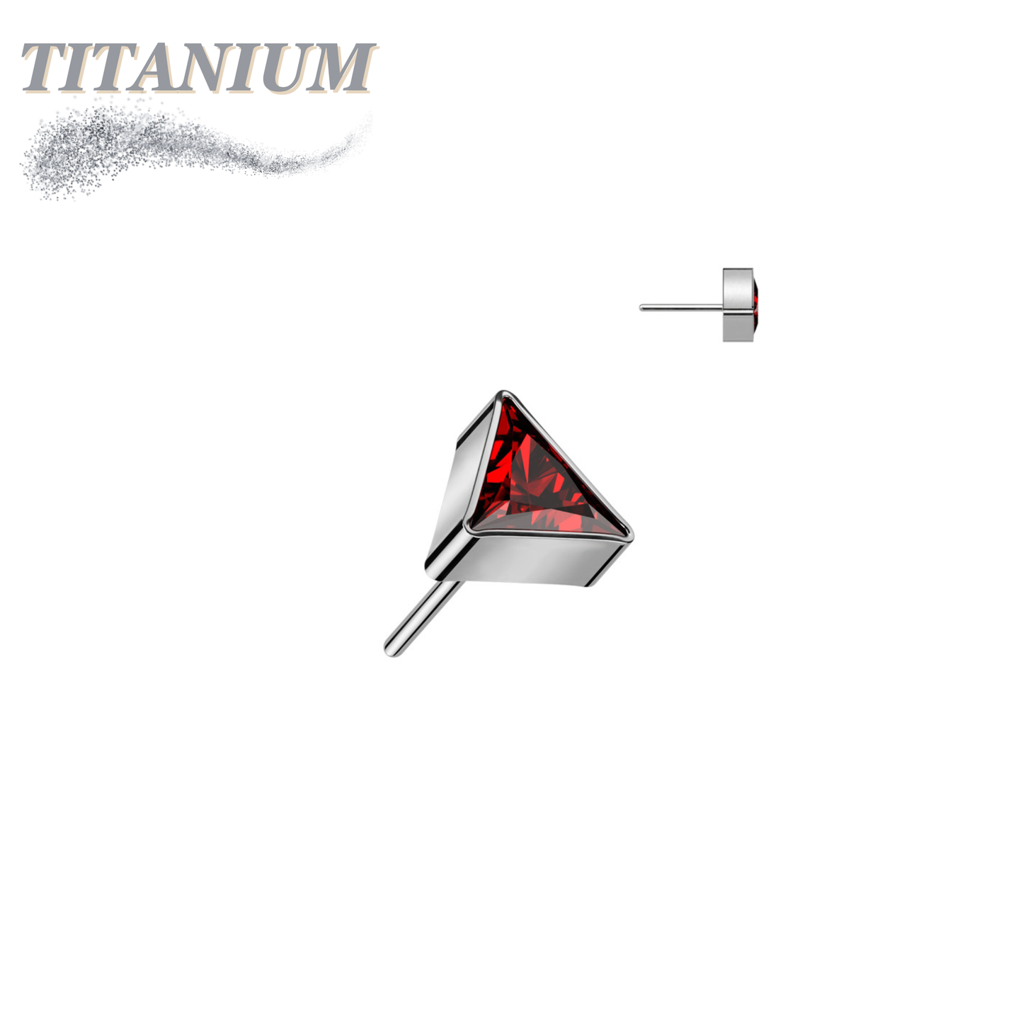 Threadless Titanium CZ Triangle Top Only