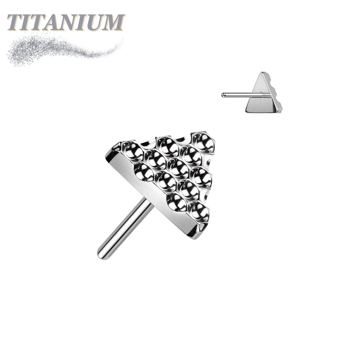 Threadless Titanium Triangle Pinhole Pattern Top Only