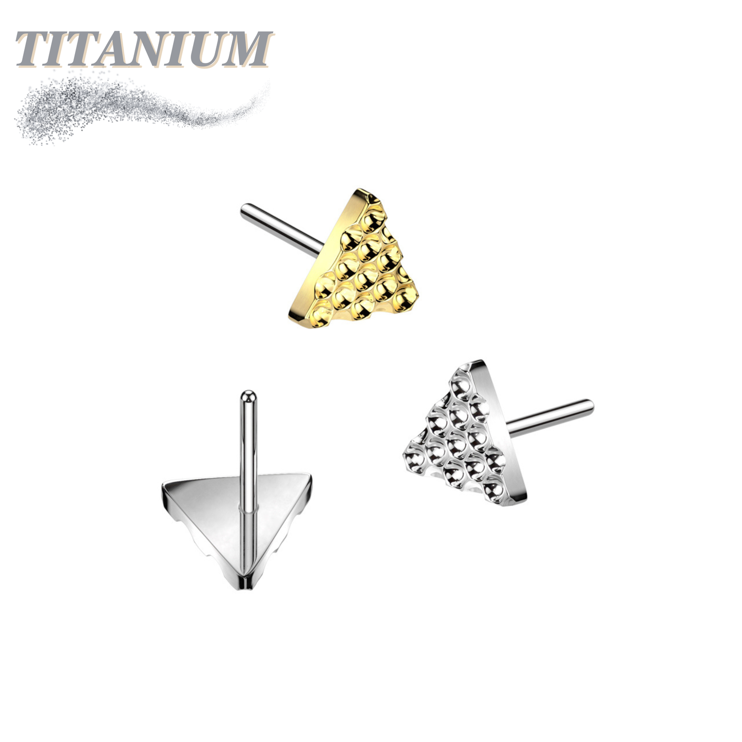 Threadless Titanium Triangle Pinhole Pattern Top Only