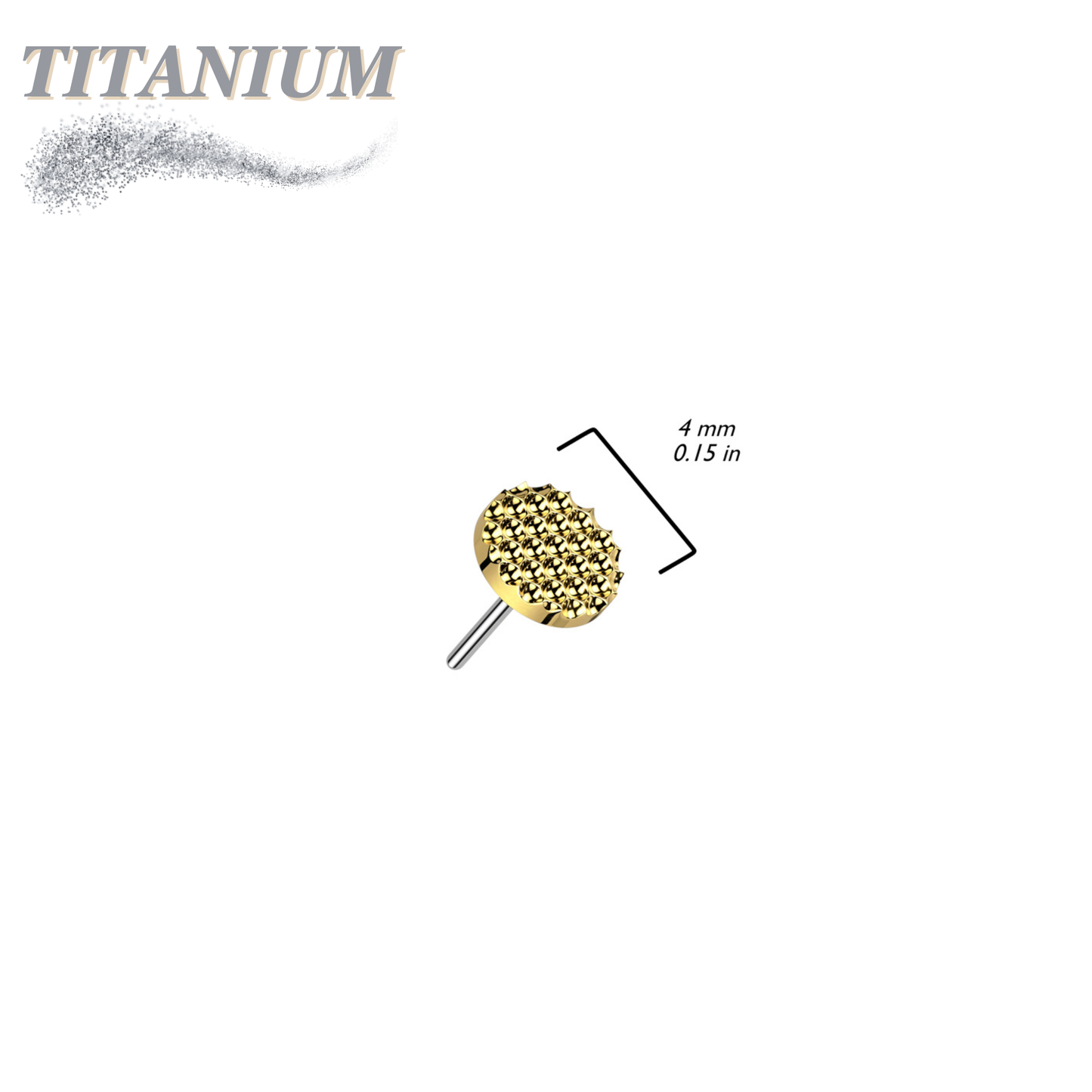 Threadless Titanium Circle Pinhole Pattern Top Only