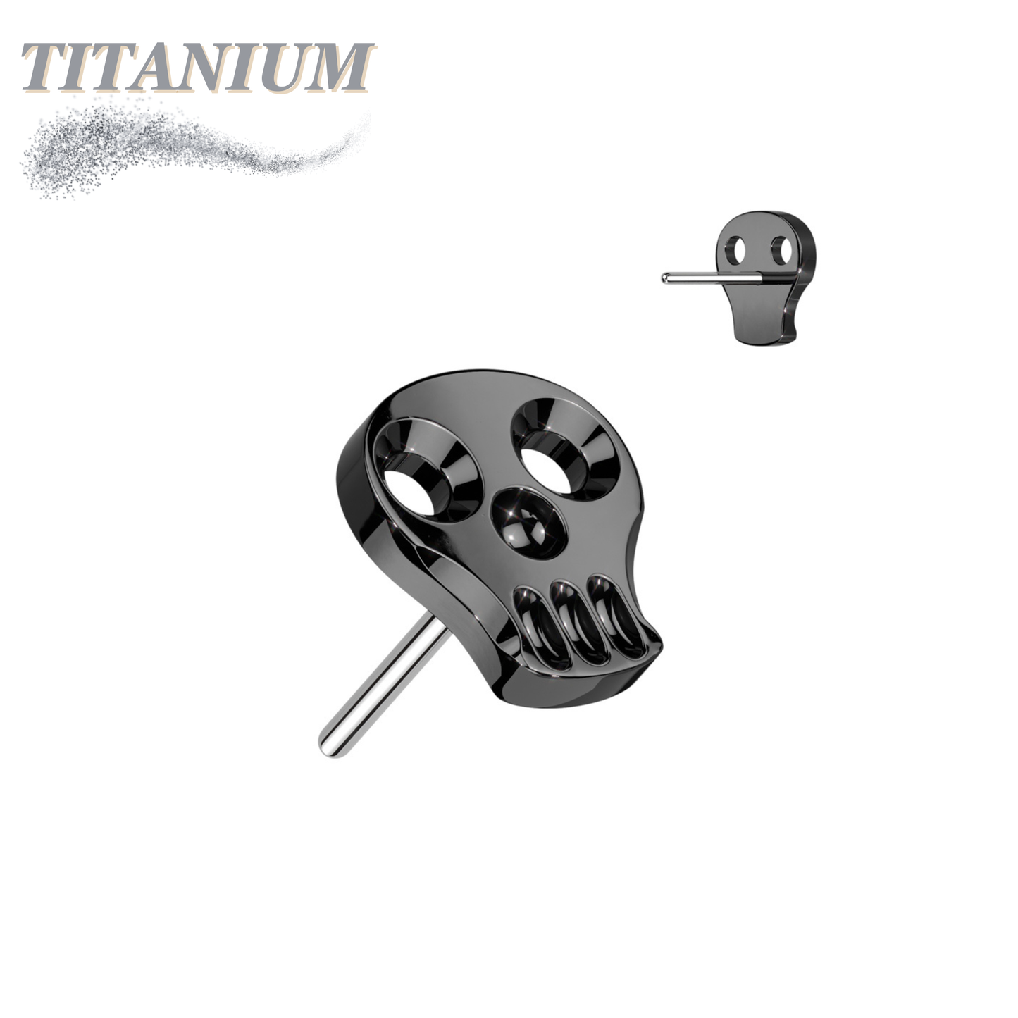 Threadless Titanium Hollow Skull Top Only