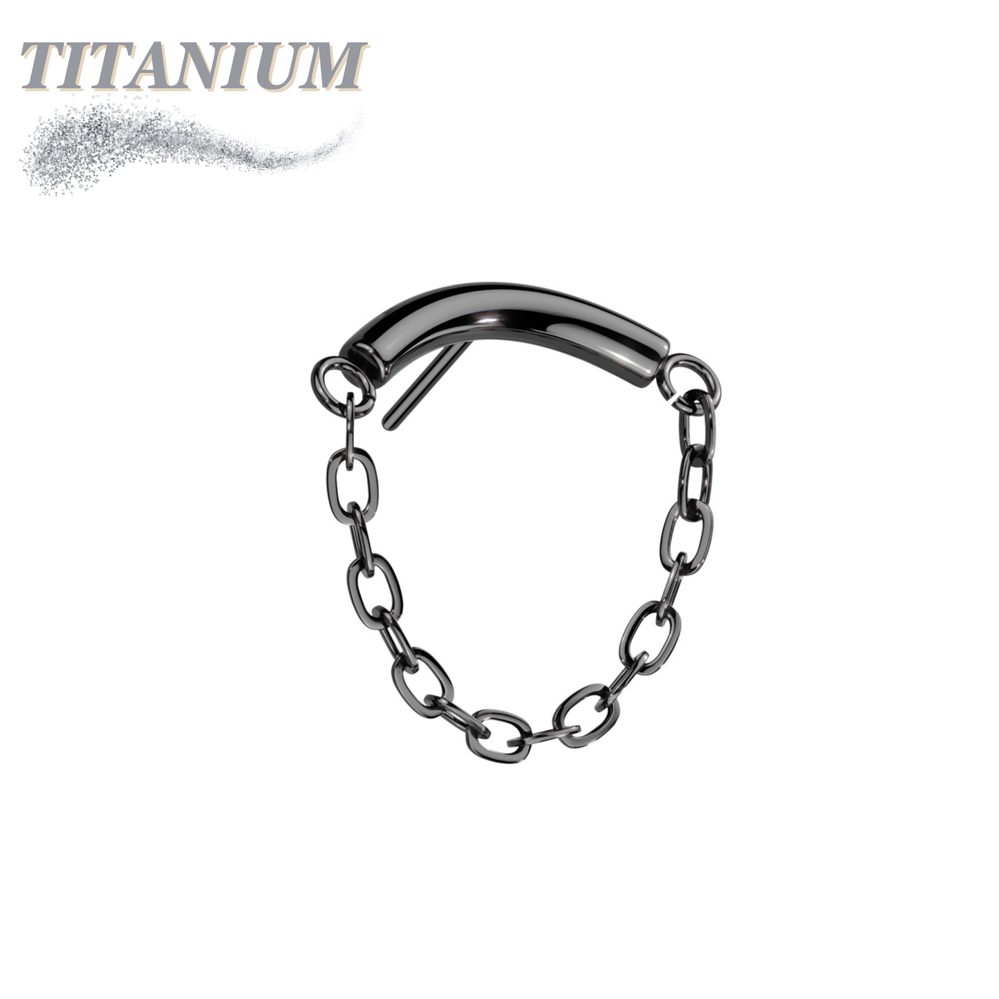 Threadless Titanium Hidden Helix Single Chain Drape Top Only