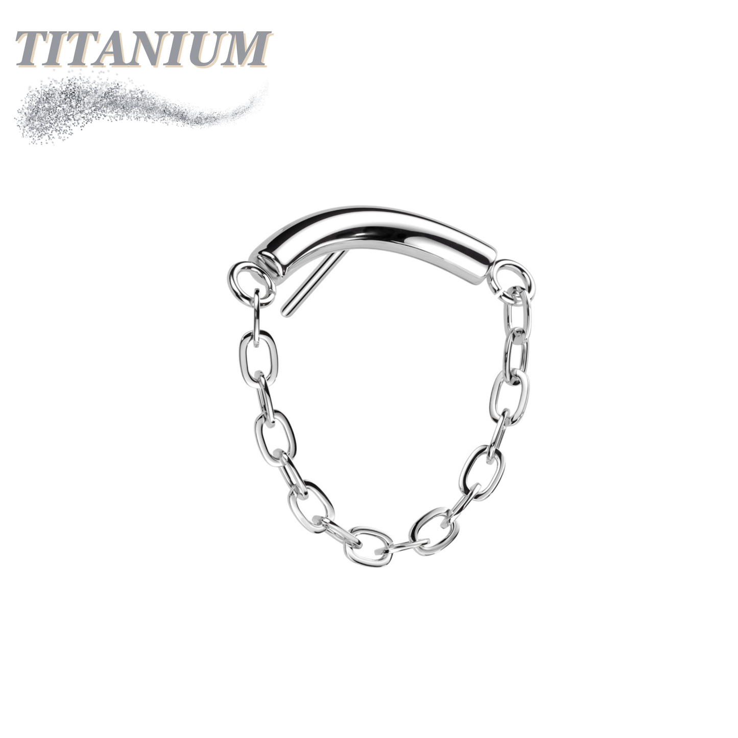 Threadless Titanium Hidden Helix Single Chain Drape Top Only