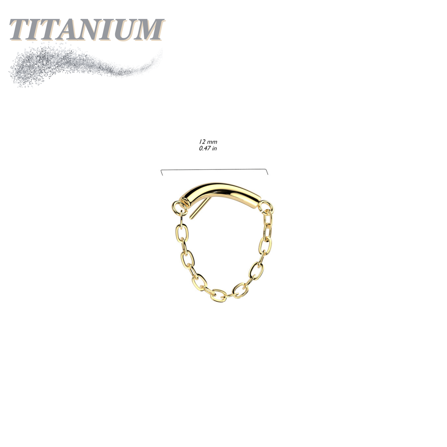 Threadless Titanium Hidden Helix Single Chain Drape Top Only