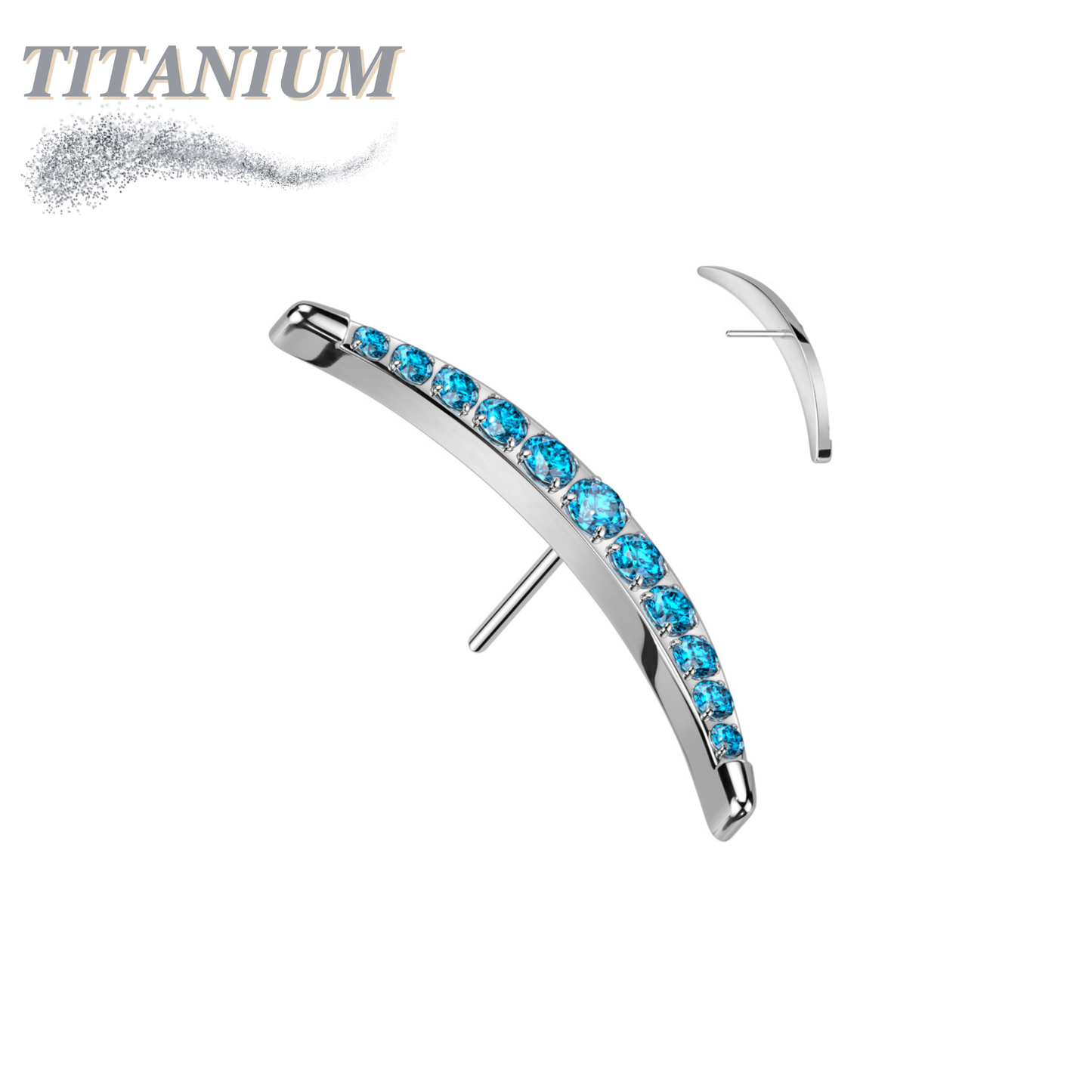 Threadless Titanium Crescent Curve Top Only