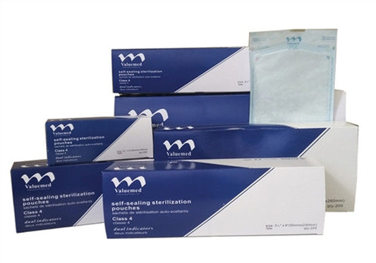 Class 4 (with internal & external indicators) Self Sealing 200 Pack Autoclave Pouches