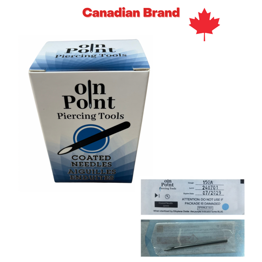 On Point Pre-Sterilized Coated Straight 2" Piercing Needles 100/Box
