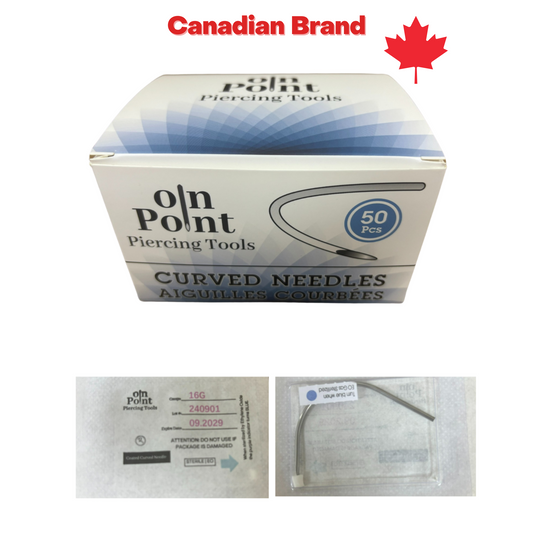 On Point Pre-Sterilized Curved Coated Piercing Needles 50/Box