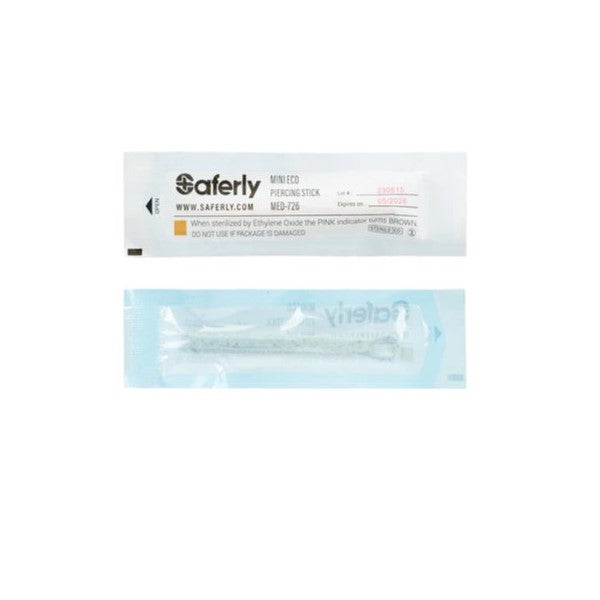 Saferly Disposable Pre-Sterilized Eco Piercing Stick - Box of 50