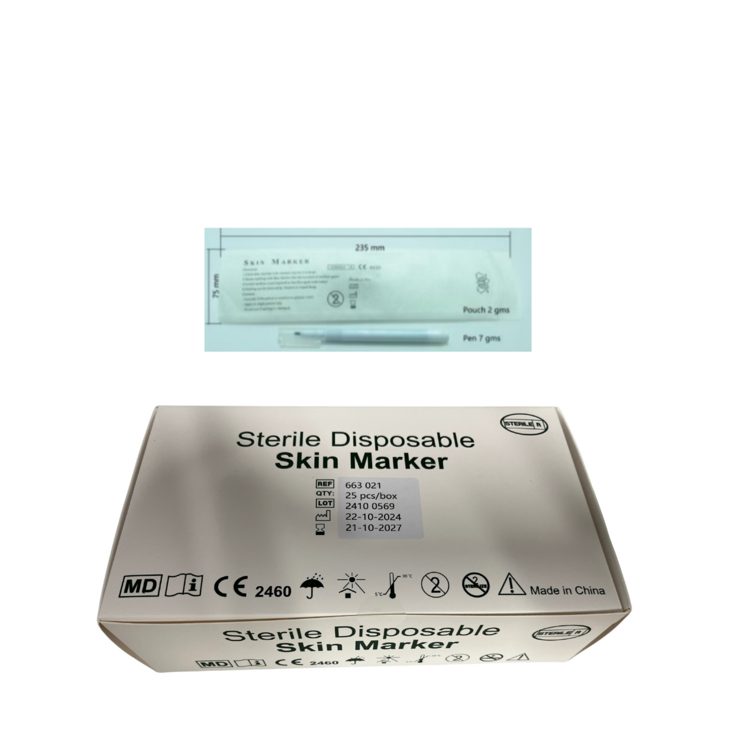 Disposable Pre-Sterilized Surgical Skin Marker - Box of 25