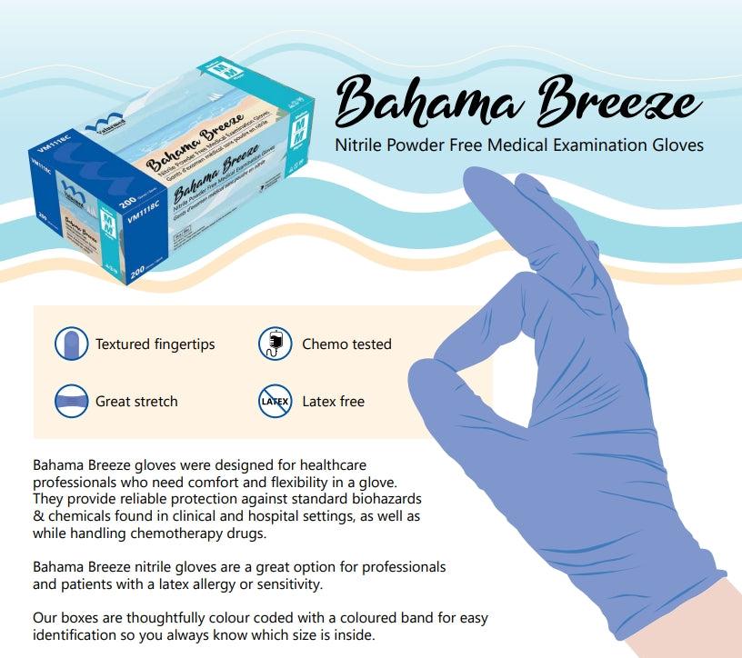 Nitrile Bahama Breeze Gloves with Textured Fingertips 200/Box