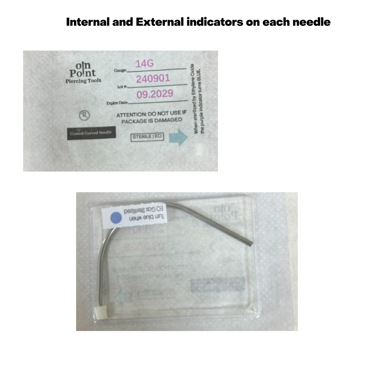 On Point Pre-Sterilized Curved Coated Piercing Needles 50/Box